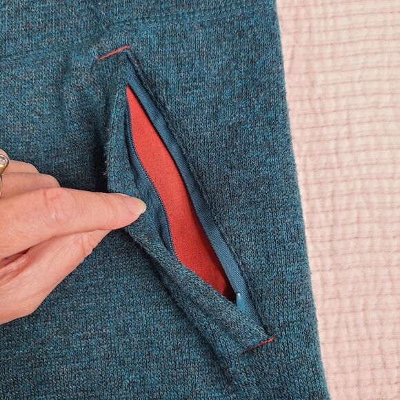 Orvis Vest Womens M Teal Blue/ Green Wool Blend Fleece Sweater Full Zip *read - Picture 9 of 14